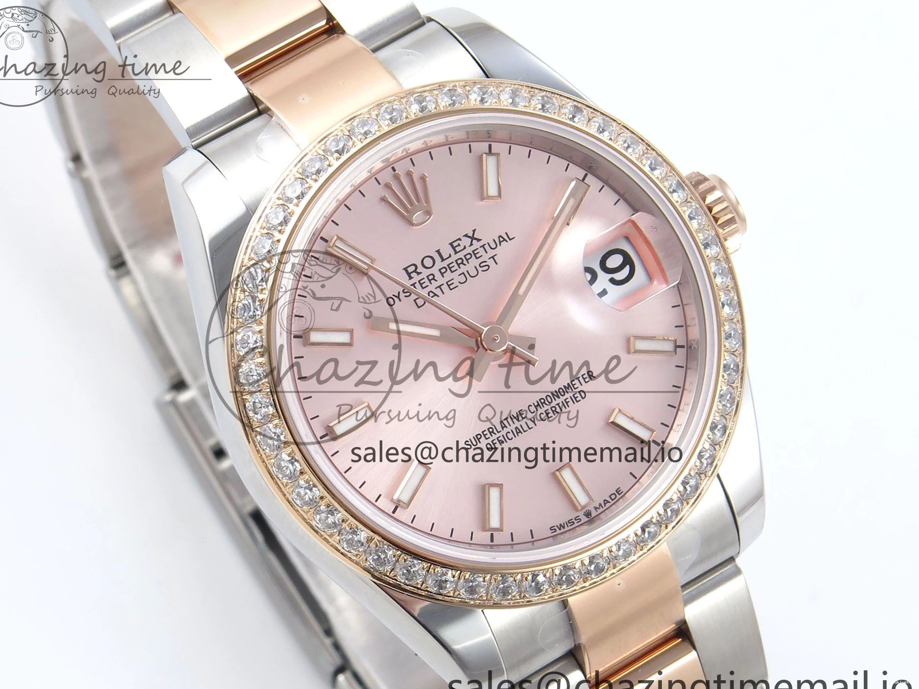 904L 2688 Oyster Dial RG Bracelet Steel SS 278381RBR DateJust Stick Diamonds RG Edition ETA on ARF 31 Bezel 1:1 Best 0415
